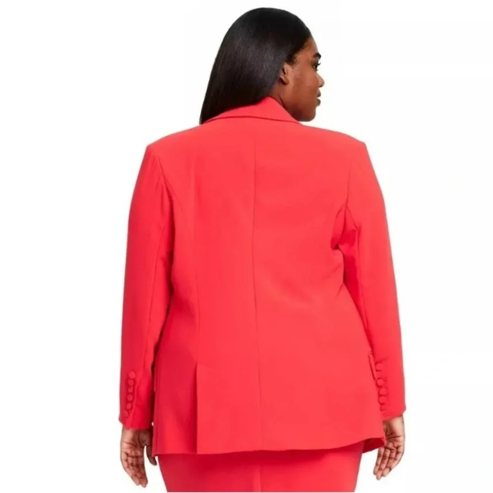 Sergio Hudson x Target Blazer Size 1X Women’s Plus Jacket Red Tailored NWT - Picture 2 of 4